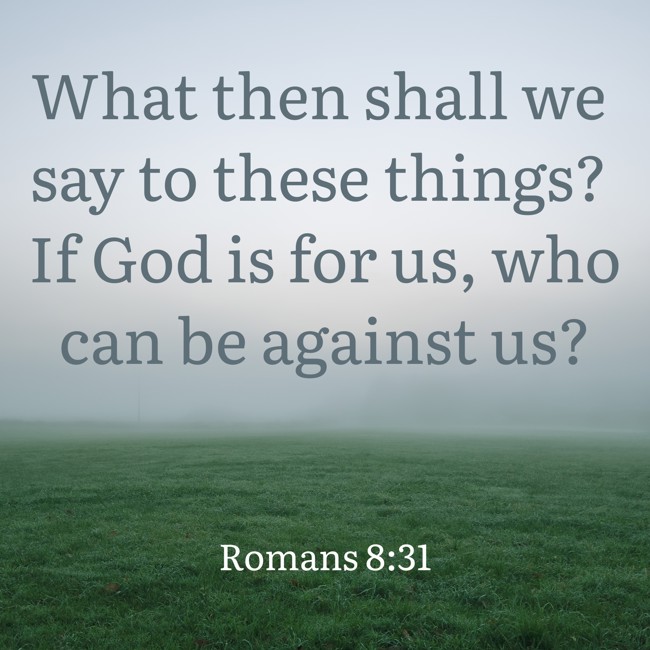 What then shall we say to these things? If God is for us, who can be against us? - Romans 8:31