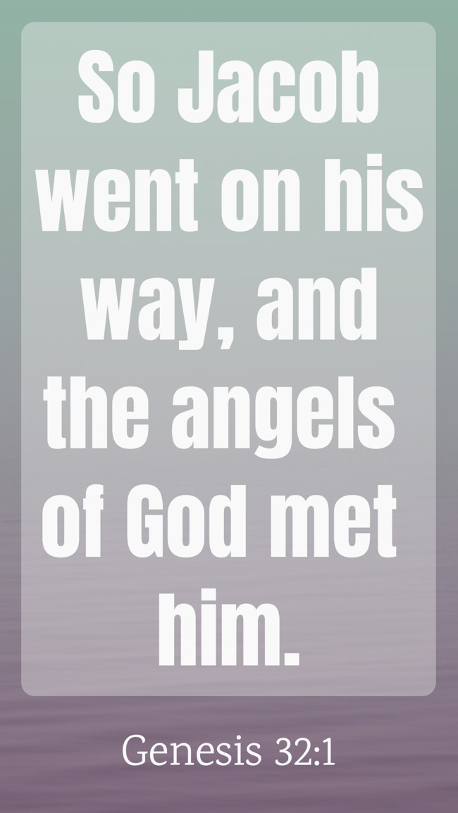 So Jacob went on his way, and the angels of God met him. - Genesis 32:1