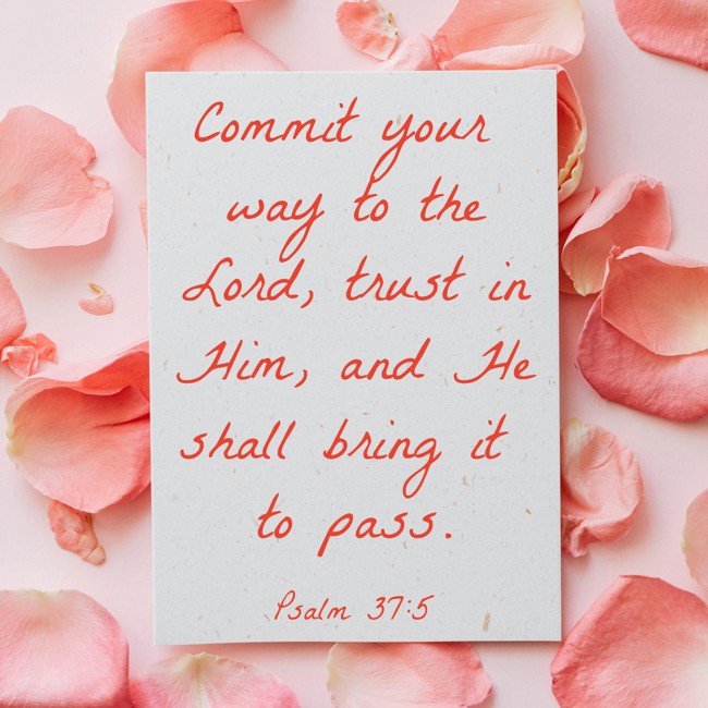 Commit your way to the Lord, trust in Him, and He shall bring it to pass. - Psalm 37:5