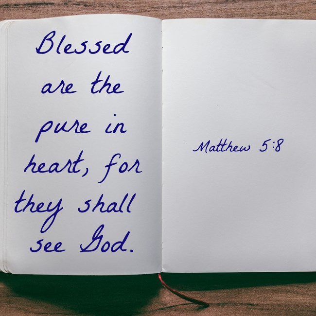 Blessed are the pure in heart, for they shall see God. - Matthew 5:8