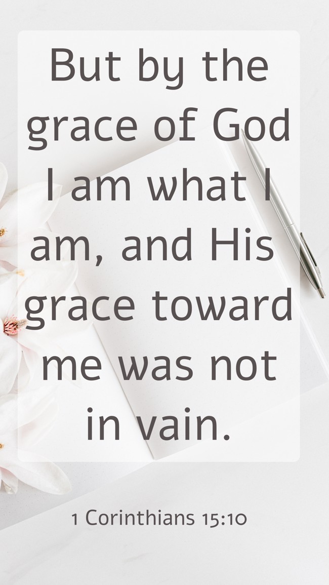 But by the grace of God I am what I am, and His grace toward me was not in vain. - 1 Corinthians 15:10