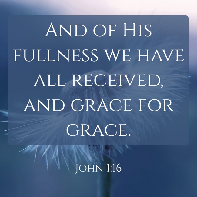 And of His fullness we have all received, and grace for grace. - John 1:16