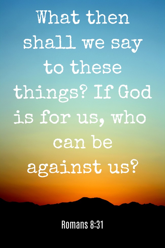 What then shall we say to these things? If God is for us, who can be against us? - Romans 8:31
