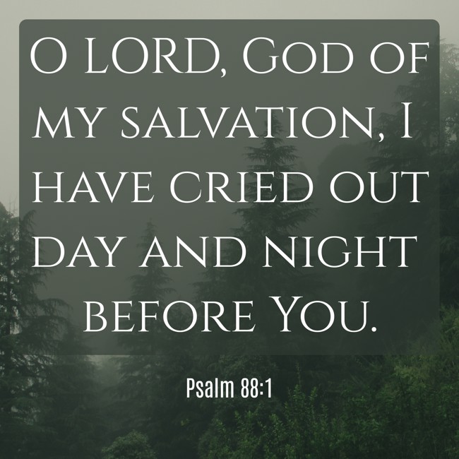O LORD, God of my salvation, I have cried out day and night before You. - Psalm 88:1