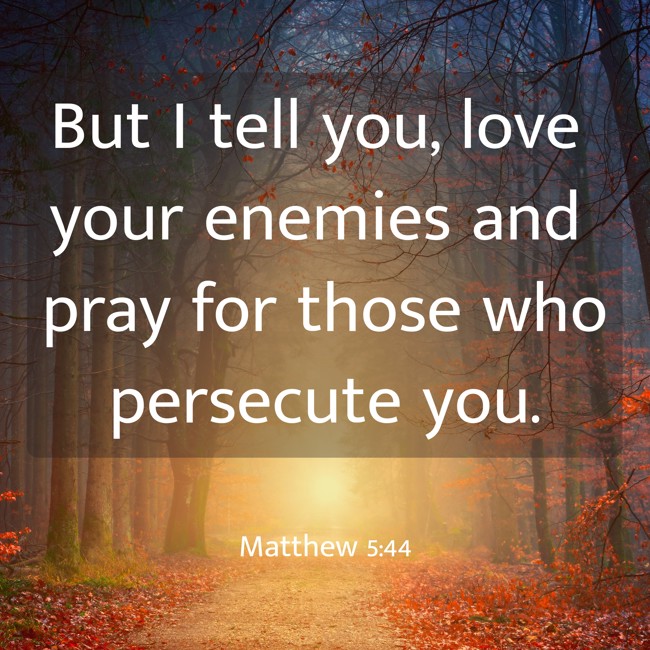 But I tell you, love your enemies and pray for those who persecute you. - Matthew 5:44