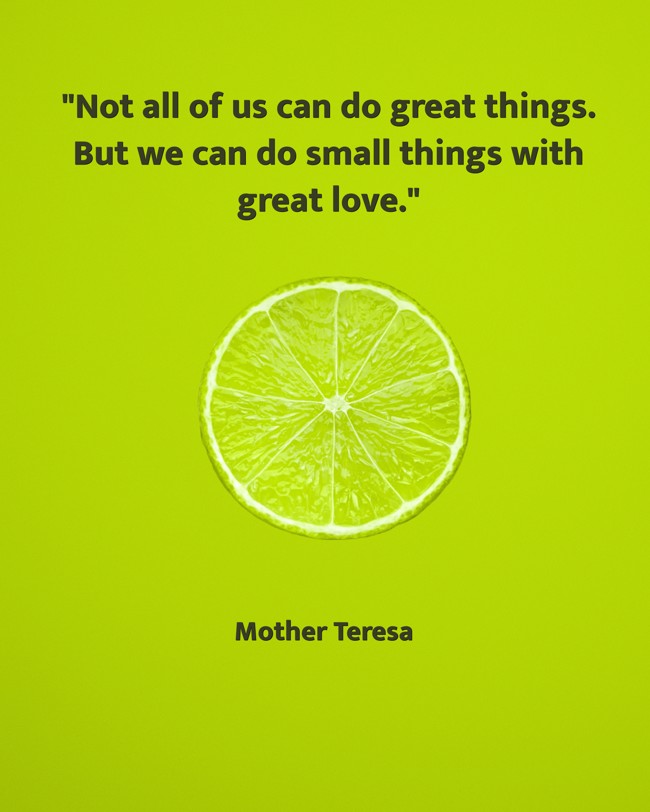Not all of us can do great things. But we can do small things with great love. - Mother Teresa