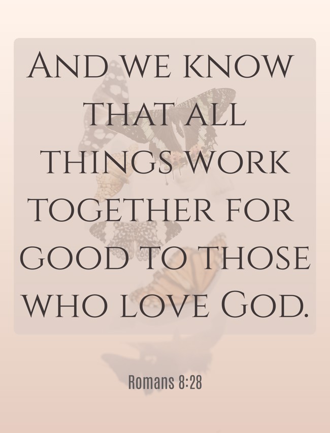 And we know that all things work together for good to those who love God. - Romans 8:28