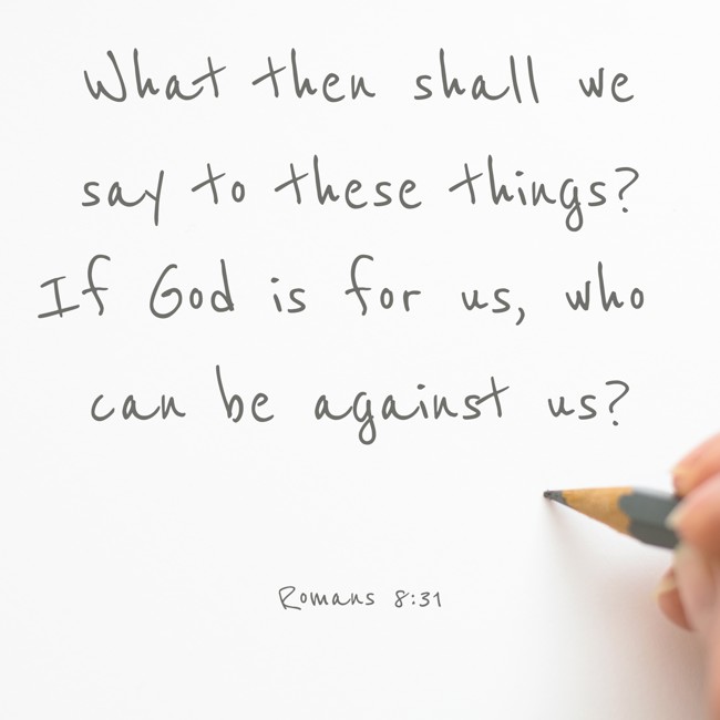 What then shall we say to these things? If God is for us, who can be against us? - Romans 8:31
