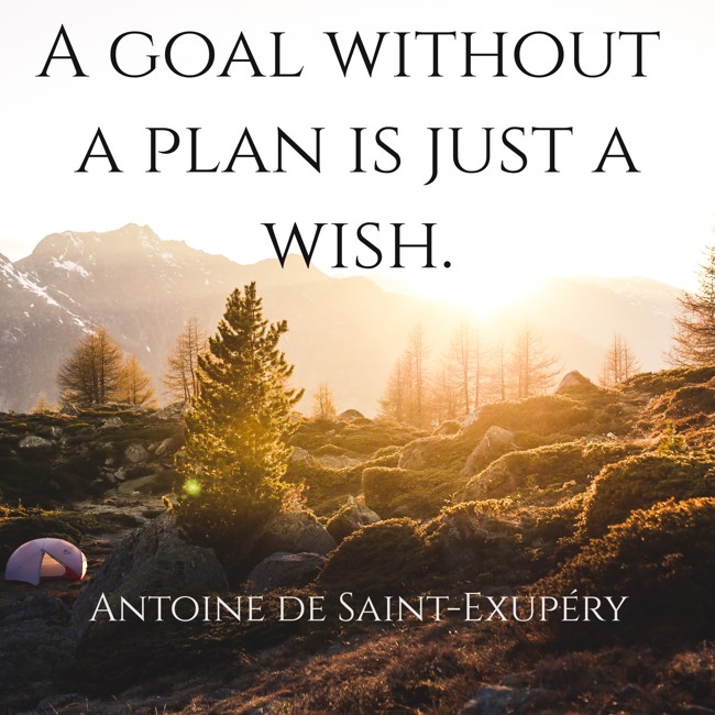 A goal without a plan is just a wish. - Antoine de Saint-Exupéry
