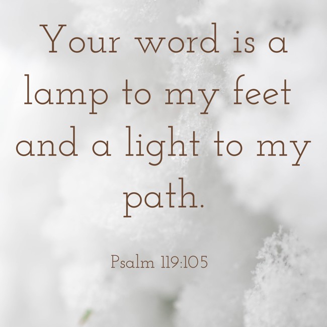 Your word is a lamp to my feet and a light to my path. - Psalm 119:105
