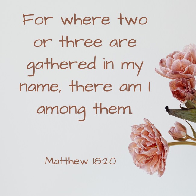 For where two or three are gathered in my name, there am I among them. - Matthew 18:20