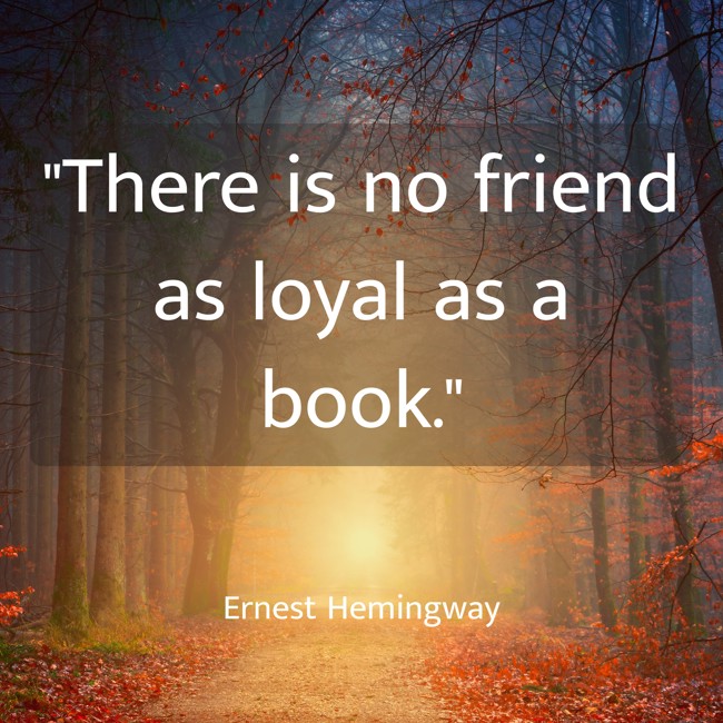There is no friend as loyal as a book. - Ernest Hemingway