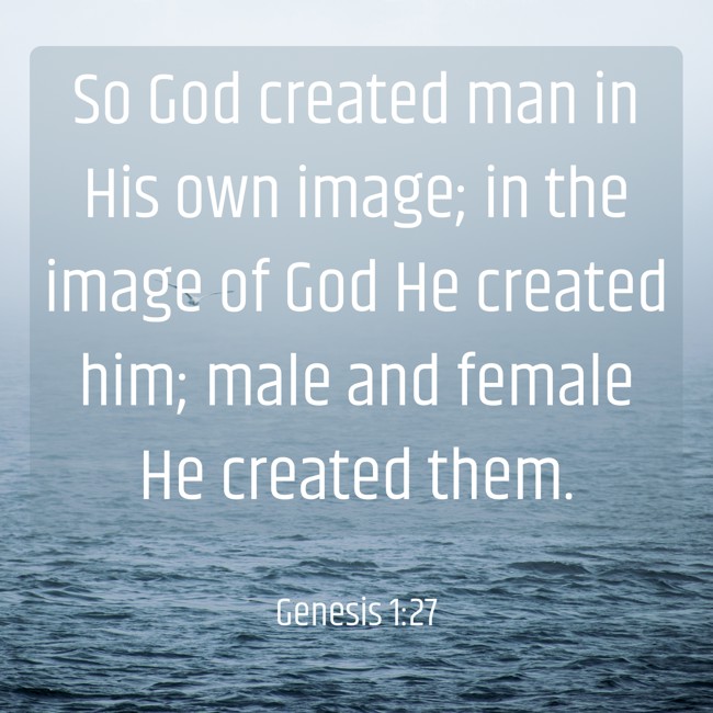 So God created man in His own image; in the image of God He created him; male and female He created them. - Genesis 1:27