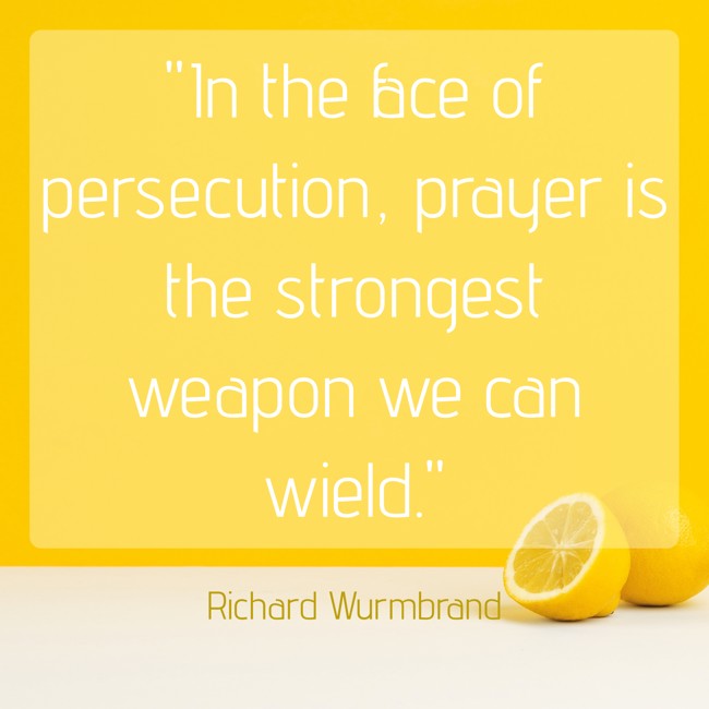 In the face of persecution, prayer is the strongest weapon we can wield. - Richard Wurmbrand