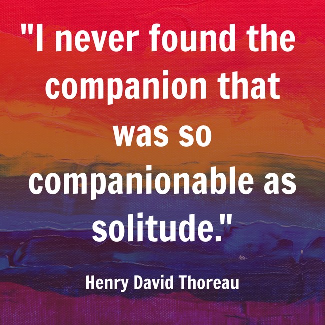 I never found the companion that was so companionable as solitude. - Henry David Thoreau