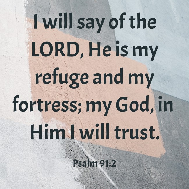 I will say of the LORD, He is my refuge and my fortress; my God, in Him I will trust. - Psalm 91:2