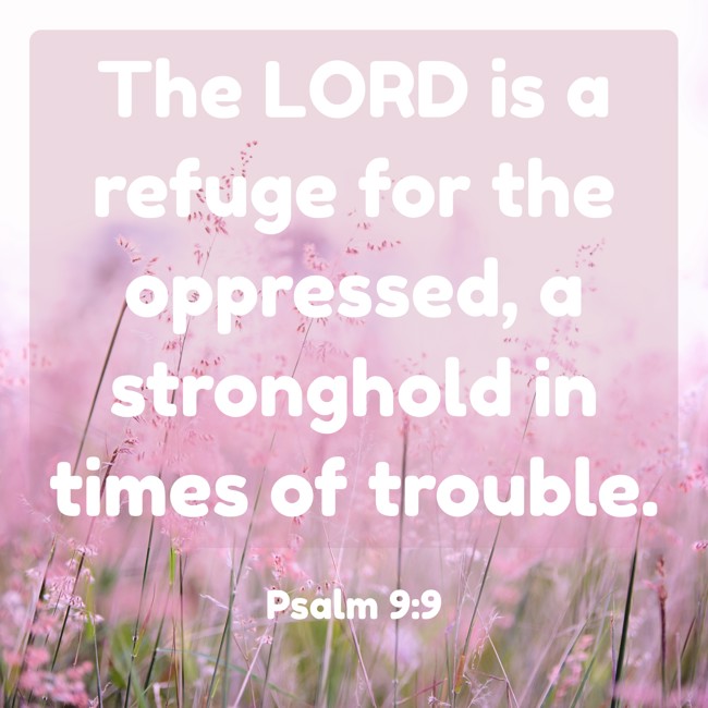 The LORD is a refuge for the oppressed, a stronghold in times of trouble. - Psalm 9:9