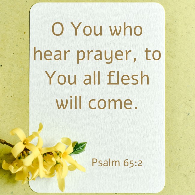 O You who hear prayer, to You all flesh will come. - Psalm 65:2