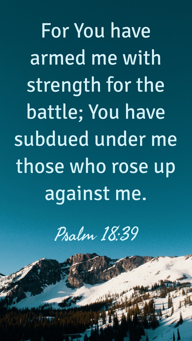 For You have armed me with strength for the battle; You have subdued under me those who rose up against me. - Psalm 18:39