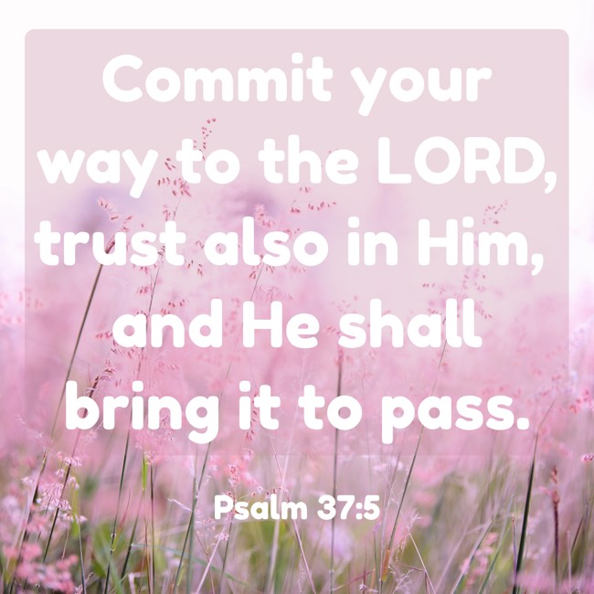 Commit your way to the LORD, trust also in Him, and He shall bring it to pass. - Psalm 37:5