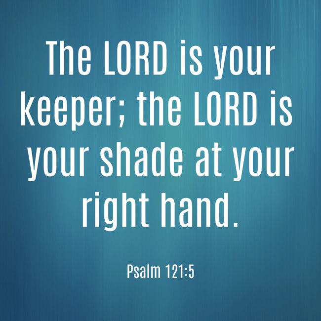The LORD is your keeper; the LORD is your shade at your right hand. - Psalm 121:5