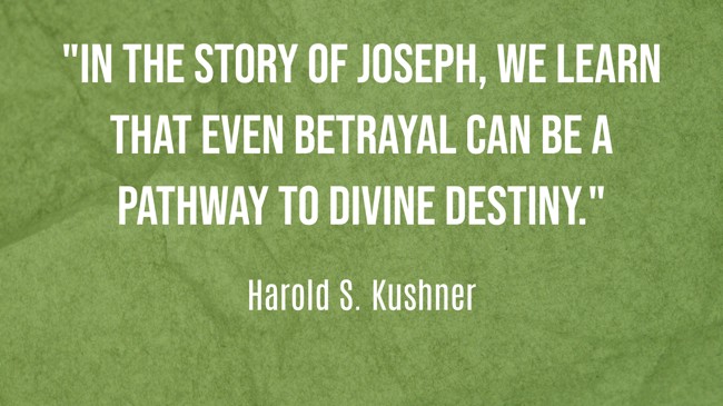 In the story of Joseph, we learn that even betrayal can be a pathway to divine destiny. - Harold S. Kushner