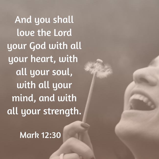And you shall love the Lord your God with all your heart, with all your soul, with all your mind, and with all your strength. - Mark 12:30