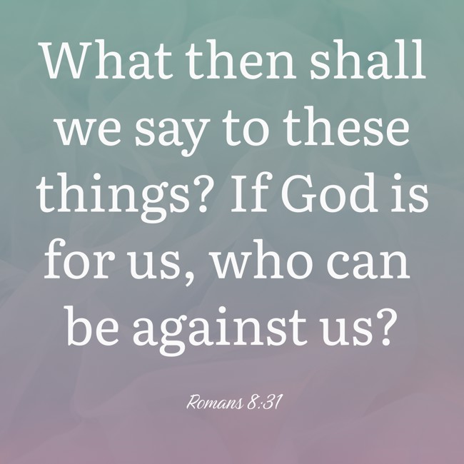 What then shall we say to these things? If God is for us, who can be against us? - Romans 8:31