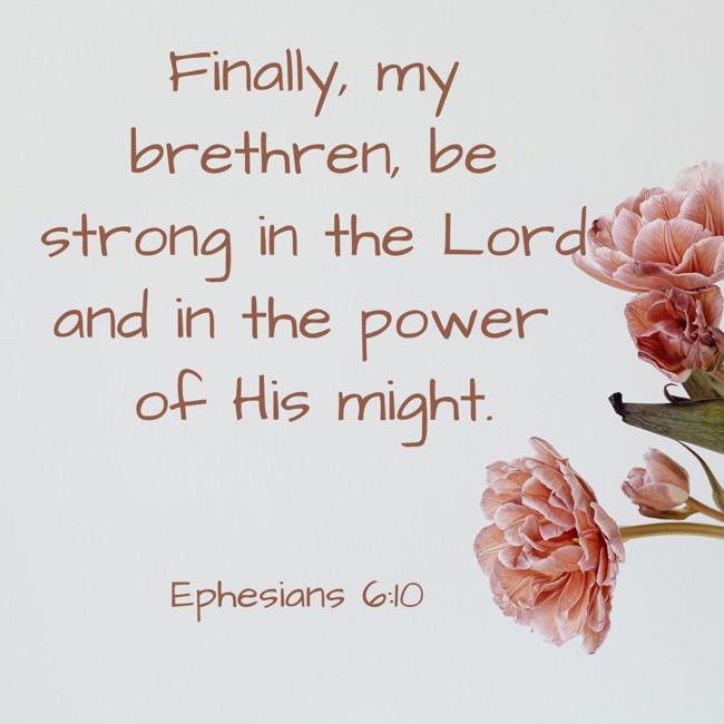 Finally, my brethren, be strong in the Lord and in the power of His might. - Ephesians 6:10