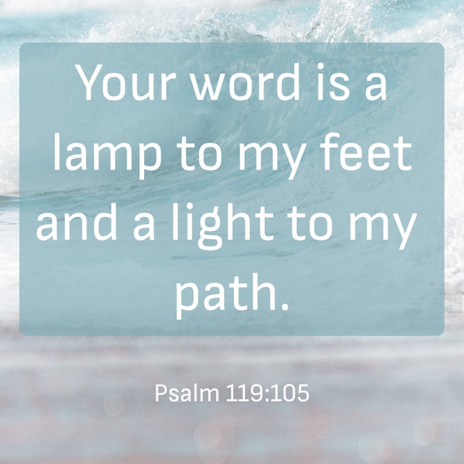 Your word is a lamp to my feet and a light to my path. - Psalm 119:105