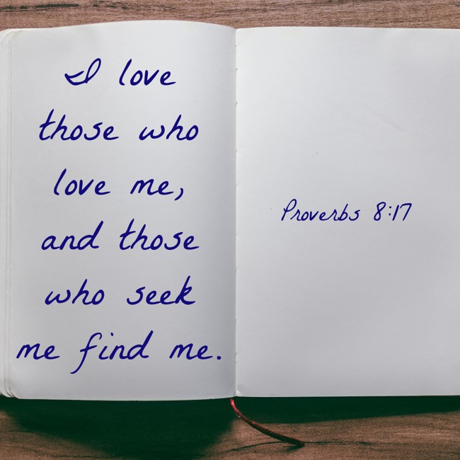 I love those who love me, and those who seek me find me. - Proverbs 8:17