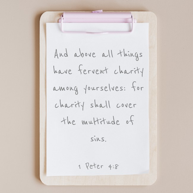 And above all things have fervent charity among yourselves: for charity shall cover the multitude of sins. - 1 Peter 4:8