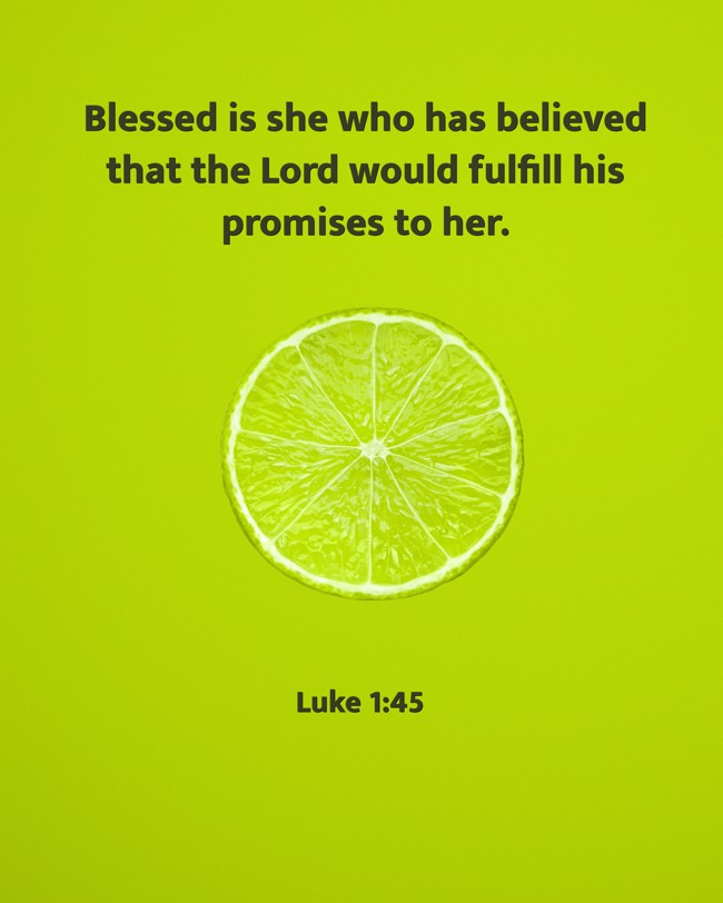 Blessed is she who has believed that the Lord would fulfill his promises to her. - Luke 1:45
