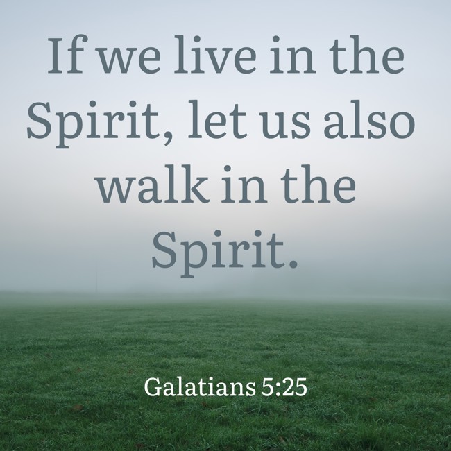 If we live in the Spirit, let us also walk in the Spirit. - Galatians 5:25