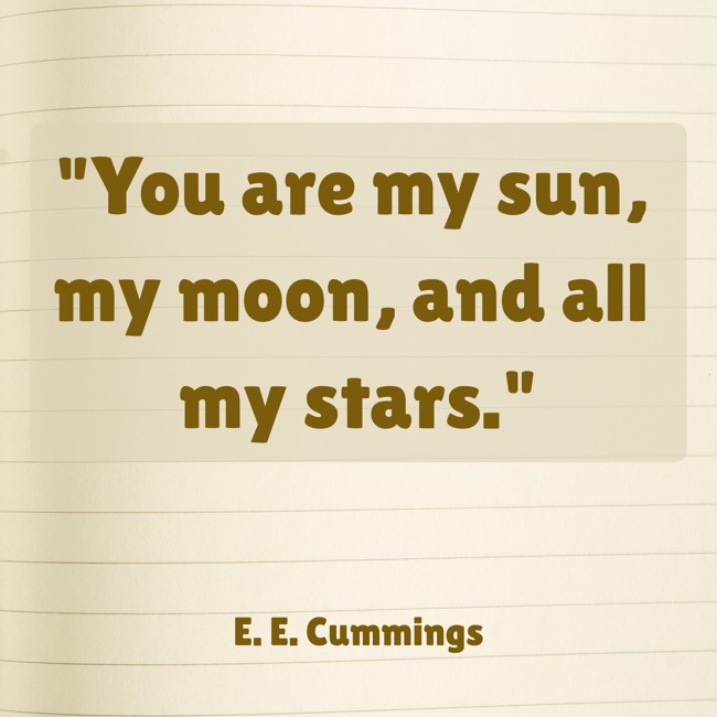You are my sun, my moon, and all my stars. - E. E. Cummings