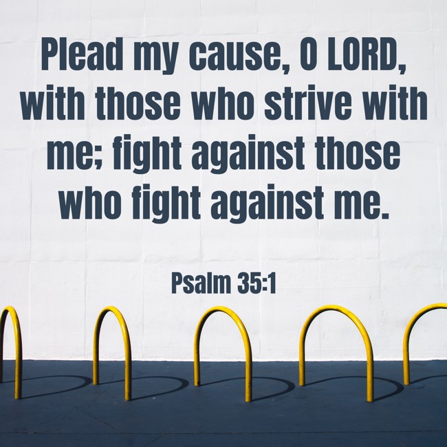 Plead my cause, O LORD, with those who strive with me; fight against those who fight against me. - Psalm 35:1