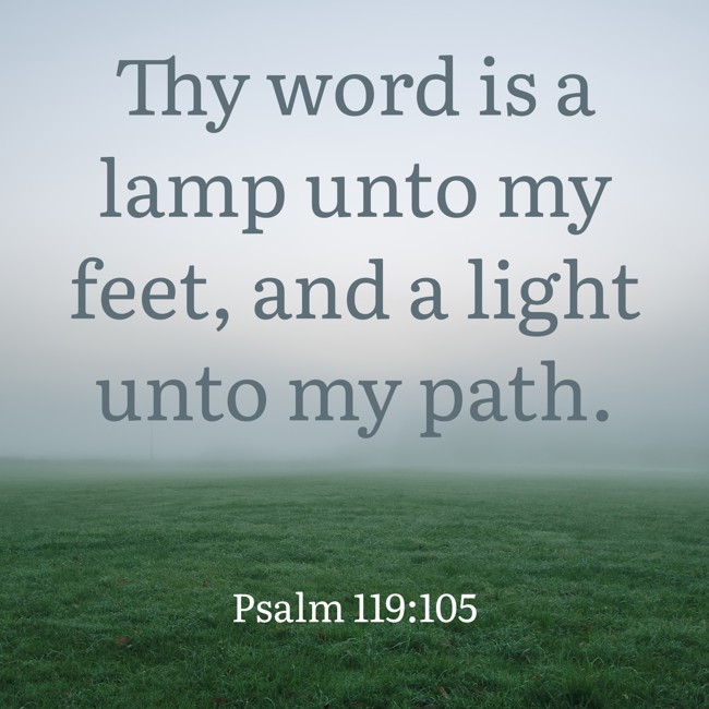 Thy word is a lamp unto my feet, and a light unto my path. - Psalm 119:105