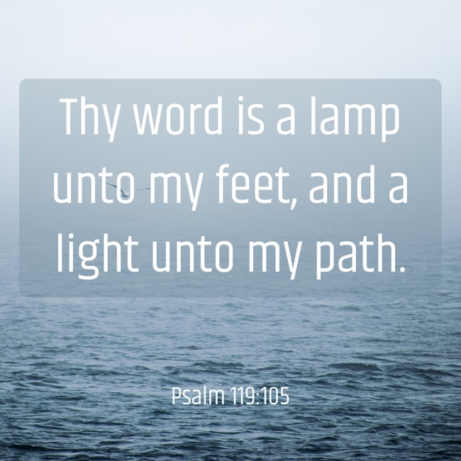 Thy word is a lamp unto my feet, and a light unto my path. - Psalm 119:105