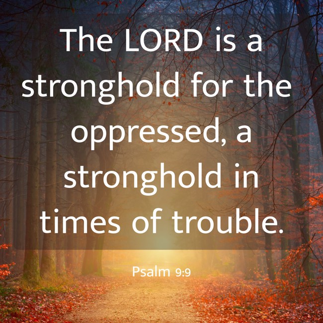 The LORD is a stronghold for the oppressed, a stronghold in times of trouble. - Psalm 9:9