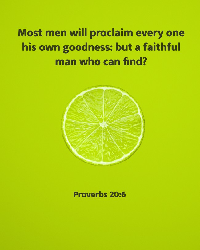 Most men will proclaim every one his own goodness: but a faithful man who can find? - Proverbs 20:6