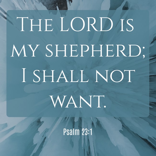 The LORD is my shepherd; I shall not want. - Psalm 23:1