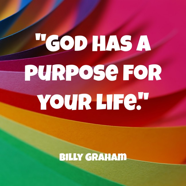 God has a purpose for your life. - Billy Graham