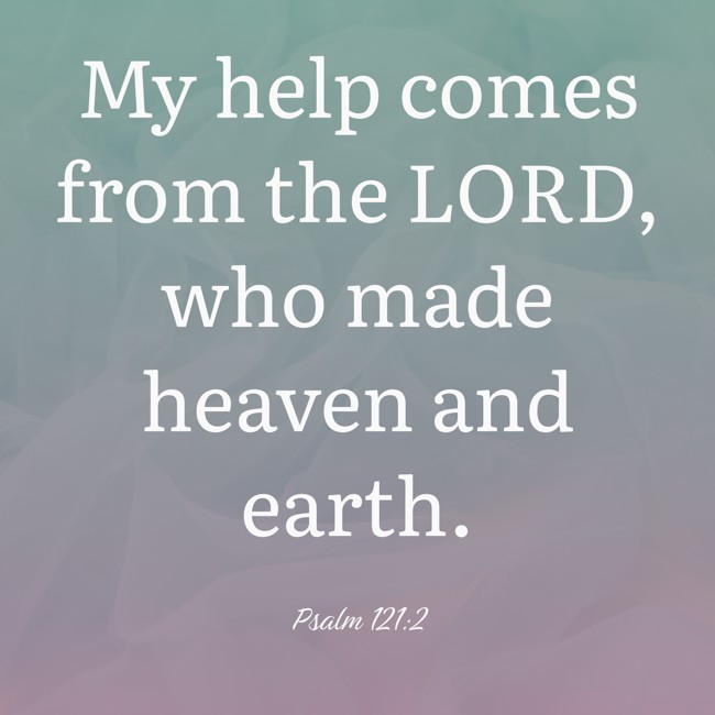 My help comes from the LORD, who made heaven and earth. - Psalm 121:2