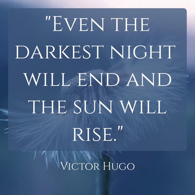 Even the darkest night will end and the sun will rise. - Victor Hugo