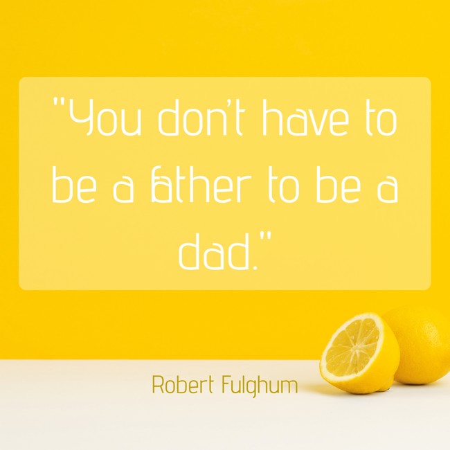 You don’t have to be a father to be a dad. - Robert Fulghum