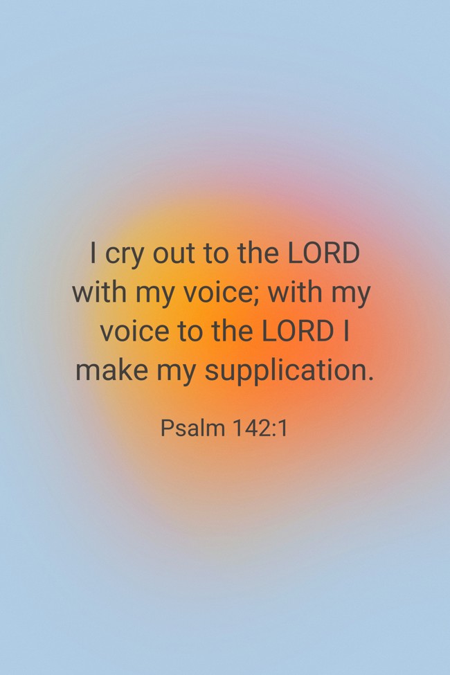 I cry out to the LORD with my voice; with my voice to the LORD I make my supplication. - Psalm 142:1