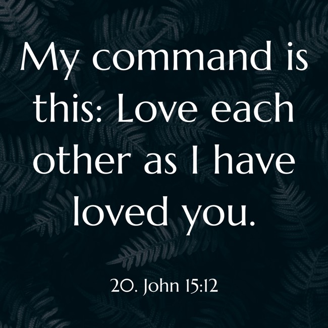 My command is this: Love each other as I have loved you. - 20. John 15:12