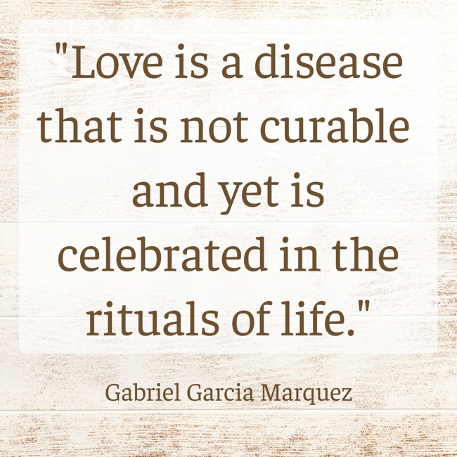 Love is a disease that is not curable and yet is celebrated in the rituals of life. - Gabriel Garcia Marquez