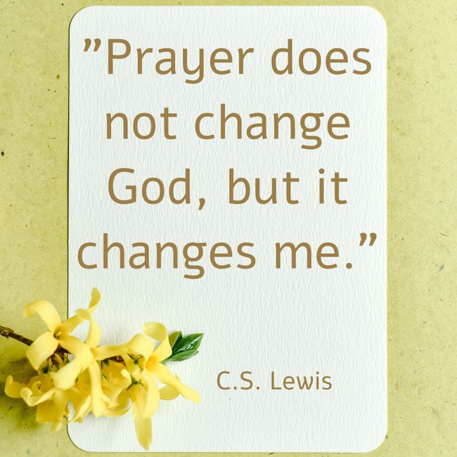 Prayer does not change God, but it changes me. - C.S. Lewis