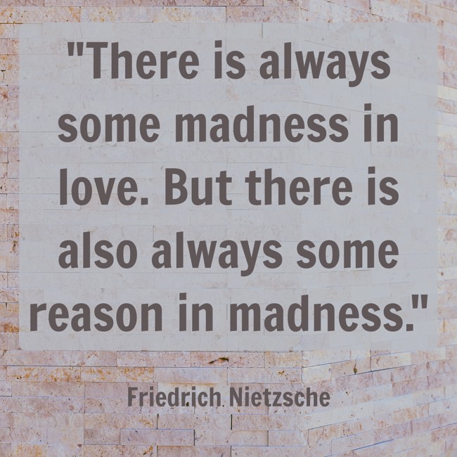 There is always some madness in love. But there is also always some reason in madness. - Friedrich Nietzsche